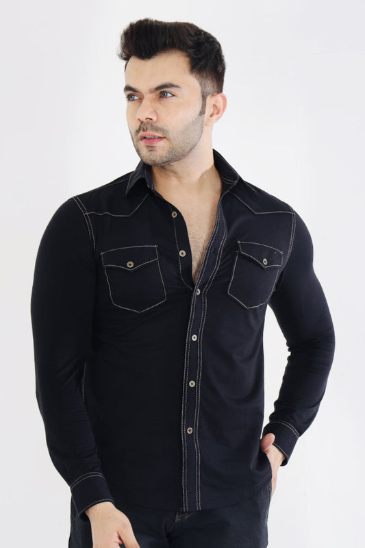 Men’s Classic Black Stretch Shirt