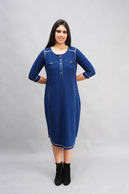 Denim Round Neck Dress