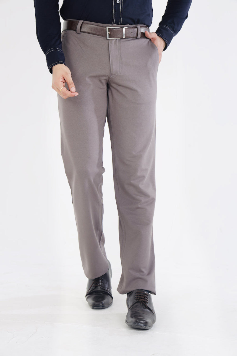 Men’s Dark Grey Stretch Cotton Rich Golf Formal Pants