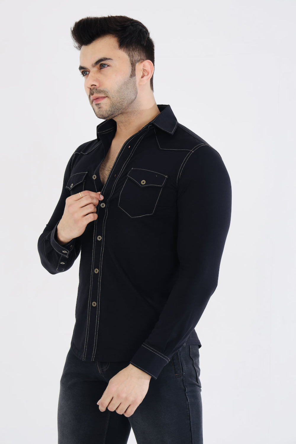 Men’s Classic Black Stretch Shirt
