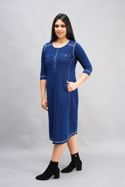 Denim Round Neck Dress
