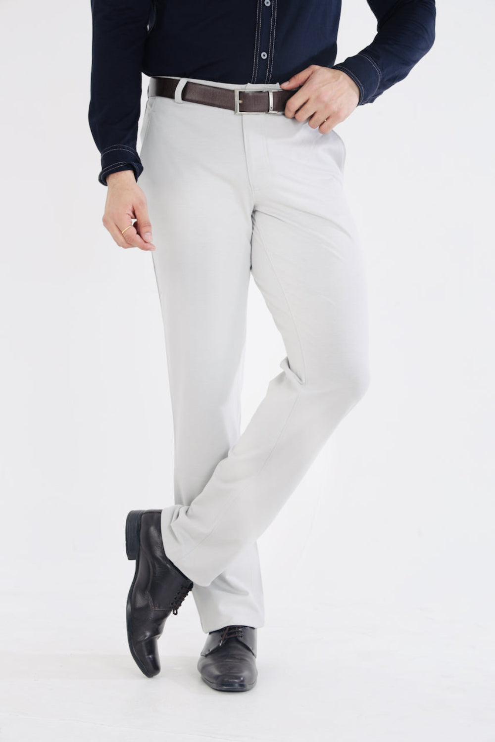 Men’s Silver Grey Stretch Golf Pants