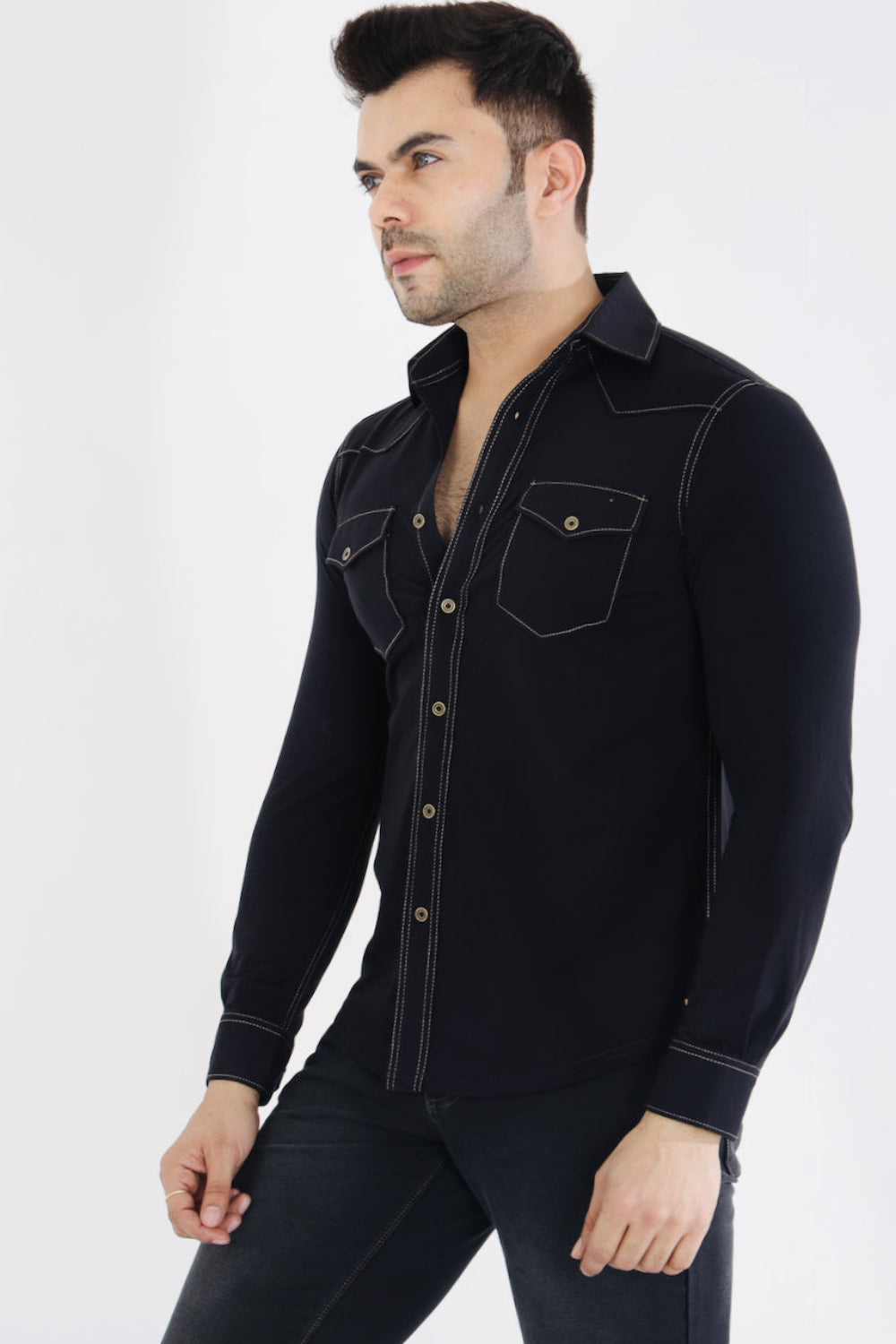 Men’s Classic Black Stretch Shirt