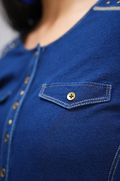 Denim Round Neck Dress