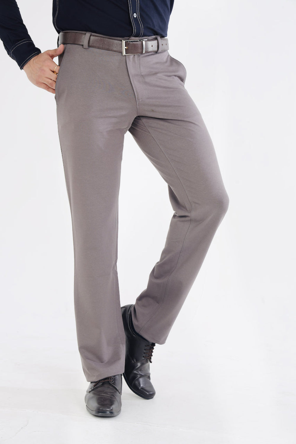 Men’s Dark Grey Stretch Cotton Rich Golf Formal Pants