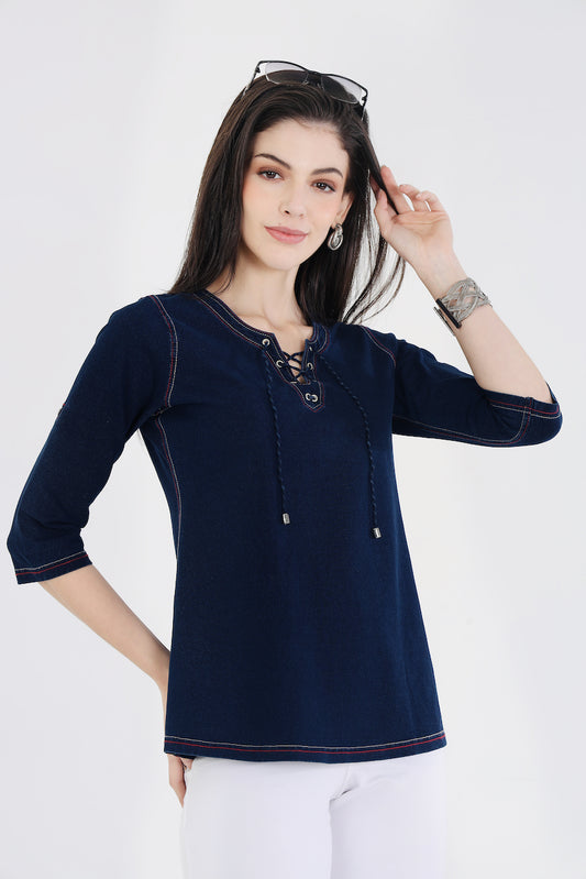 Denim Stretch Islet Top