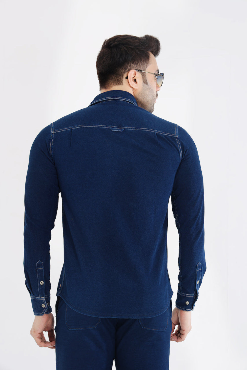 Men’s Stretch Denim Indigo Overshirt