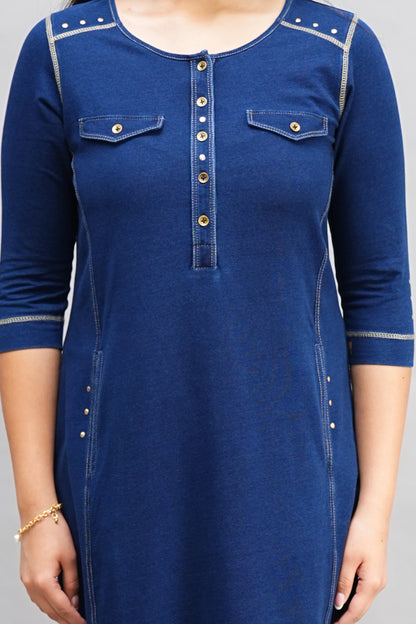 Denim Round Neck Dress
