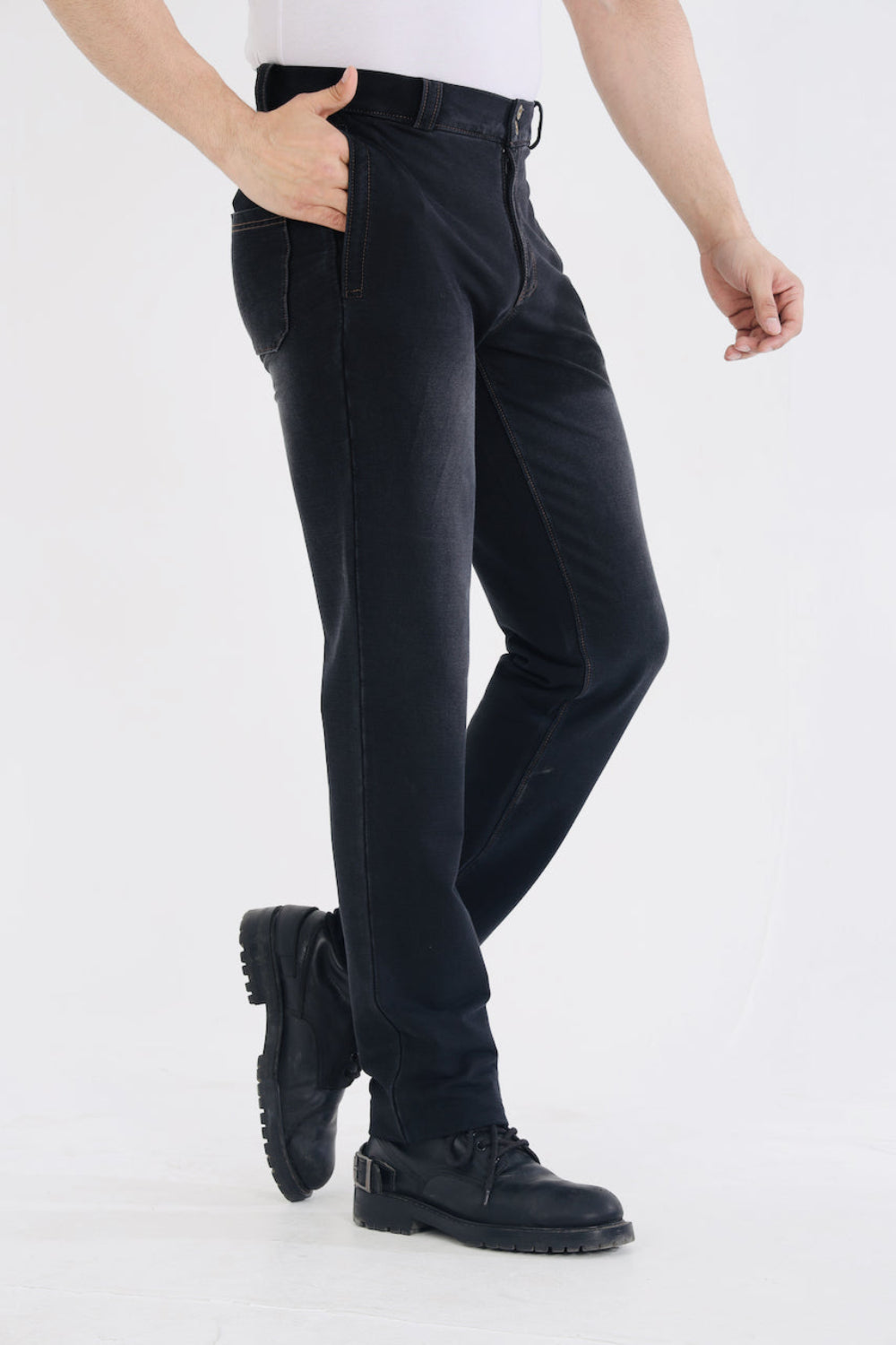 Men’s Charcoal Black Stretch Denim Jeans