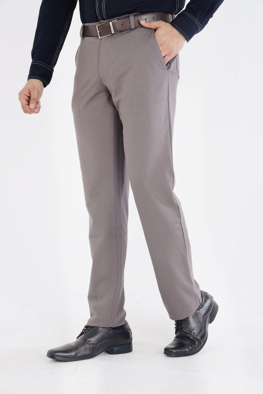 Men’s Dark Grey Stretch Cotton Rich Golf Formal Pants
