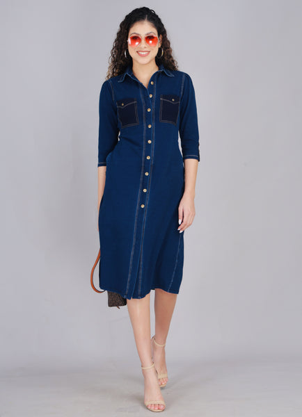 Denim Dress Patch Pocket