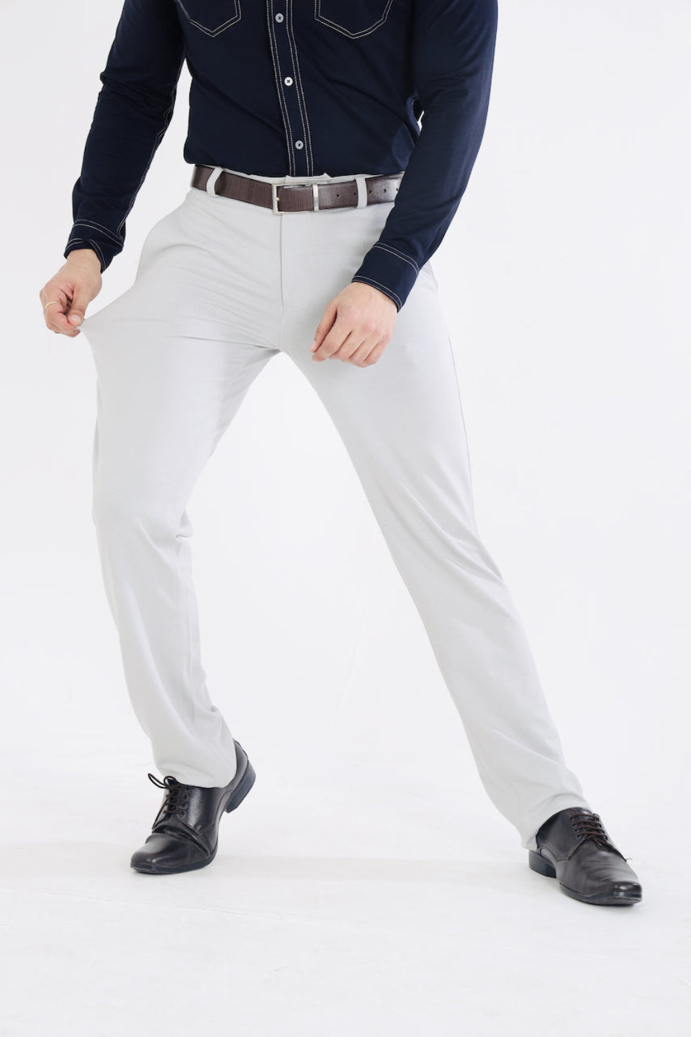 Men’s Silver Grey Stretch Golf Pants