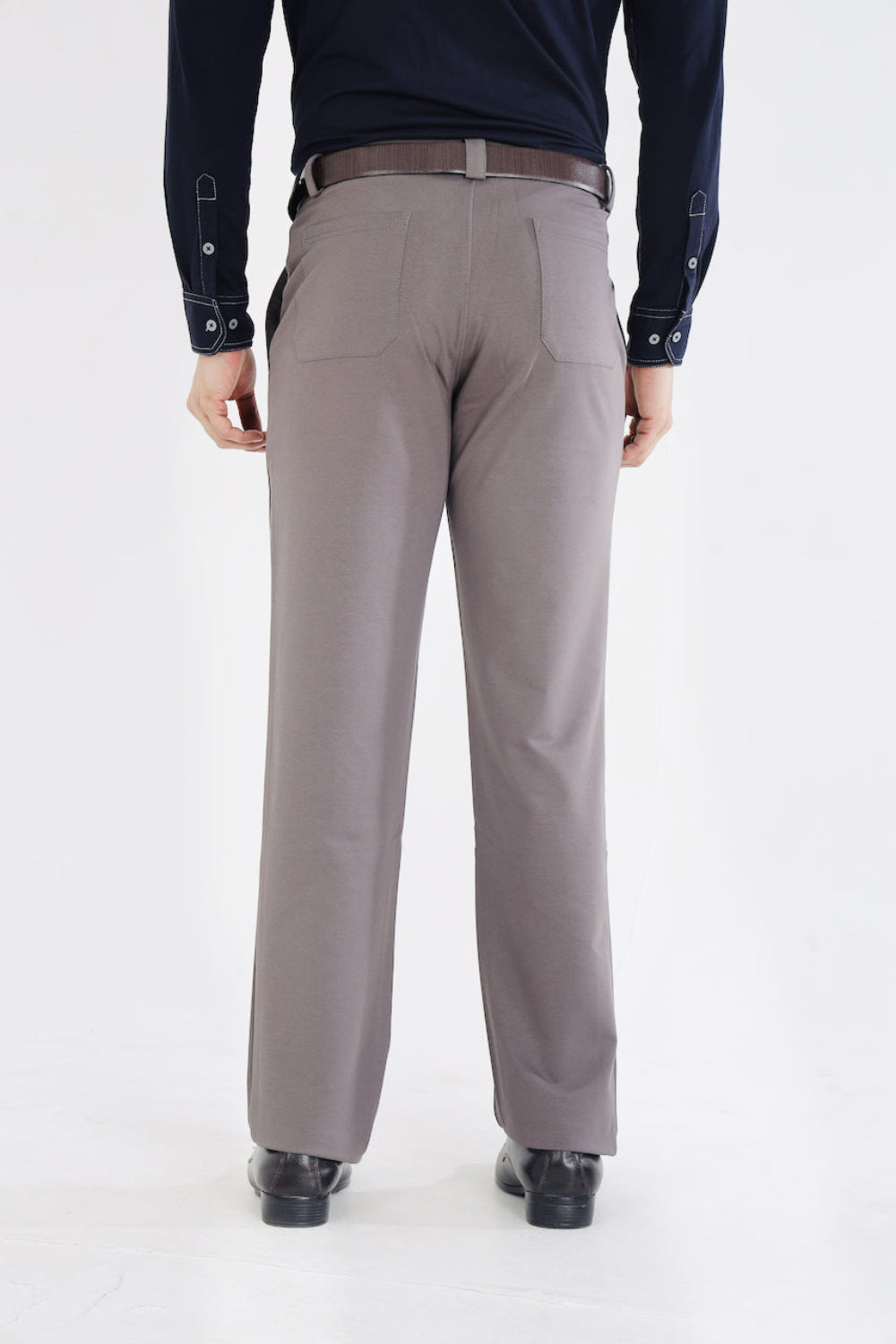 Men’s Dark Grey Stretch Cotton Rich Golf Formal Pants