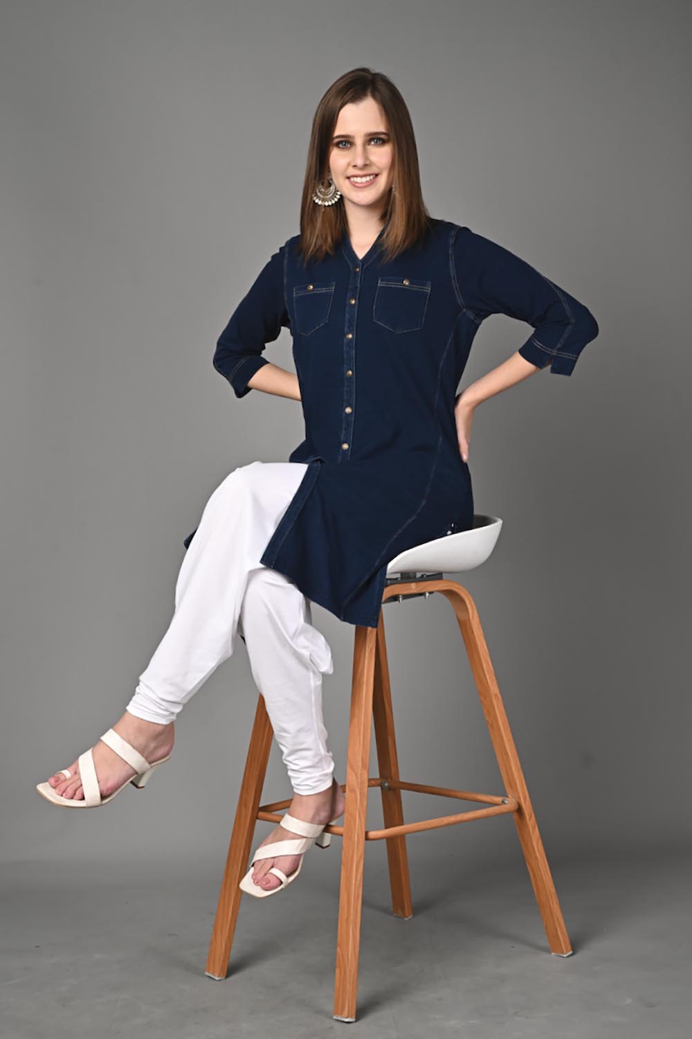 Indigo Stretch Denim Tunic