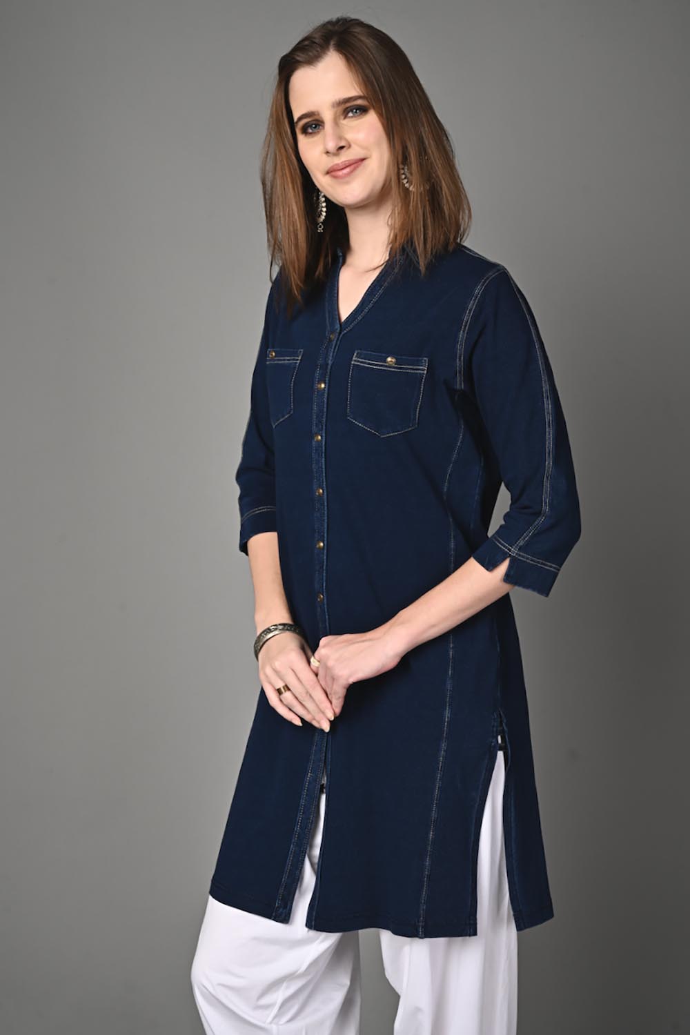 Indigo Stretch Denim Tunic
