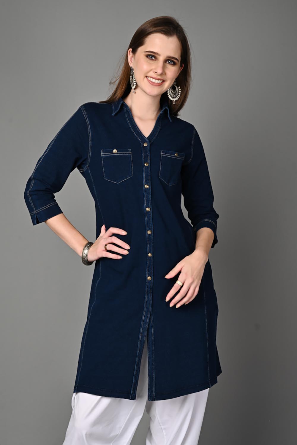 Denim Indigo Kurta Dress