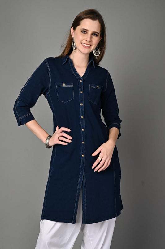 Indigo Stretch Denim Tunic
