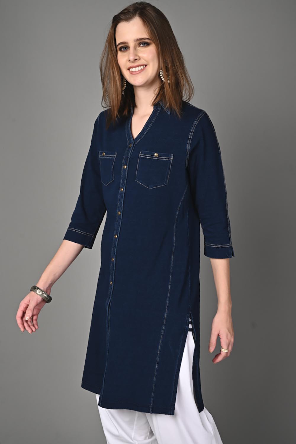 Indigo Stretch Denim Tunic