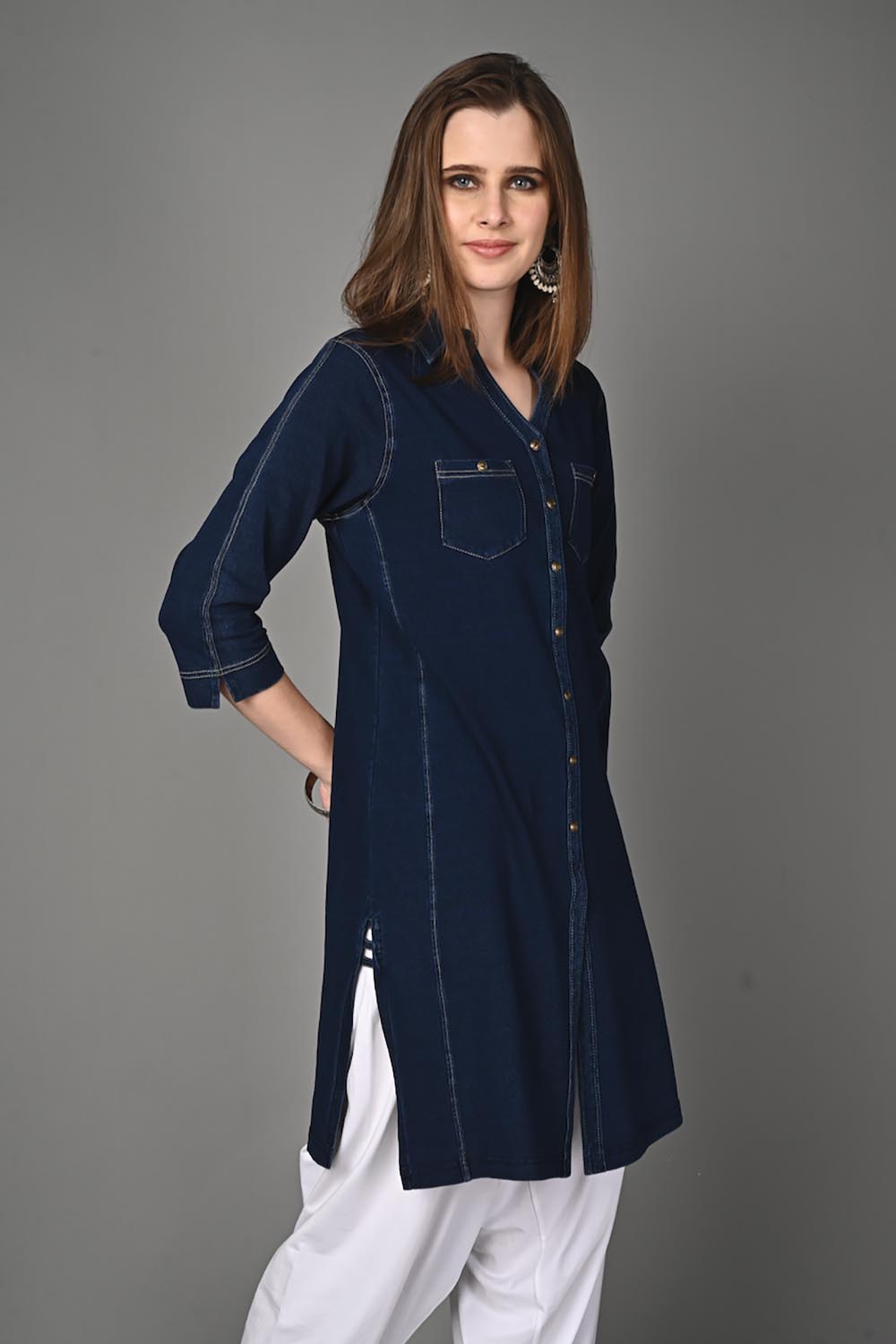 Indigo Stretch Denim Tunic