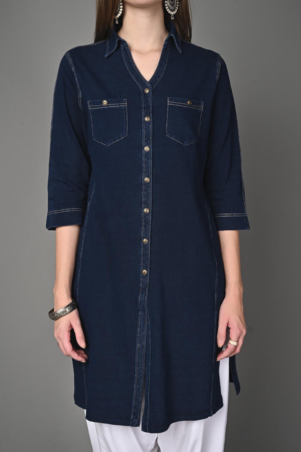 Denim Indigo Kurta Dress