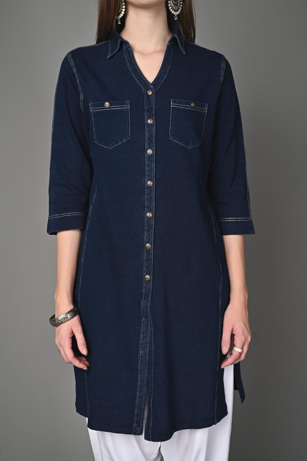 Indigo Stretch Denim Tunic