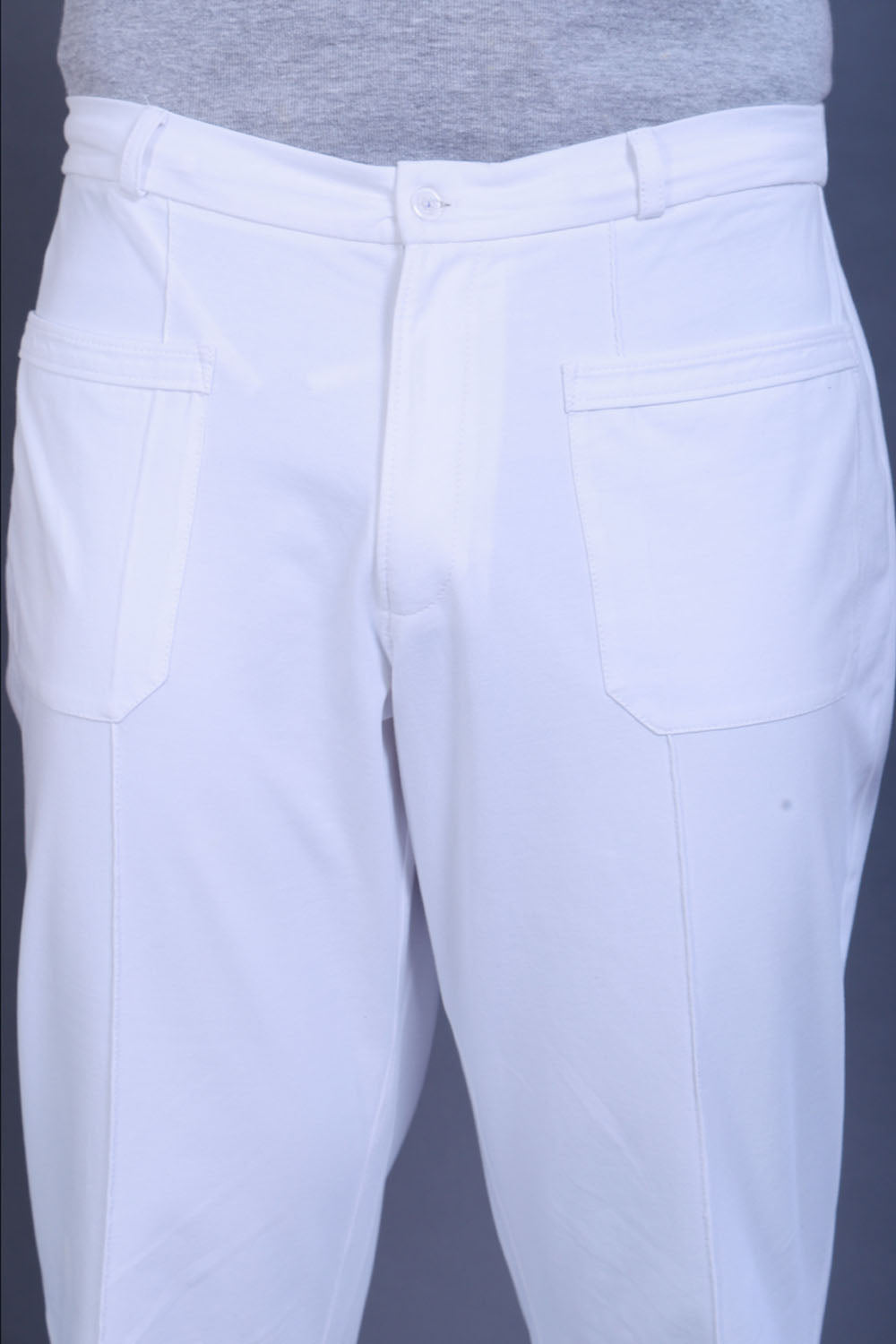 Men’s White Cotton Stretch Pajama Pants with Adjustable Waist