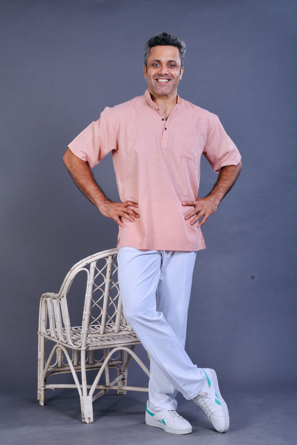 Men’s White Cotton Stretch Pajama Pants with Adjustable Waist