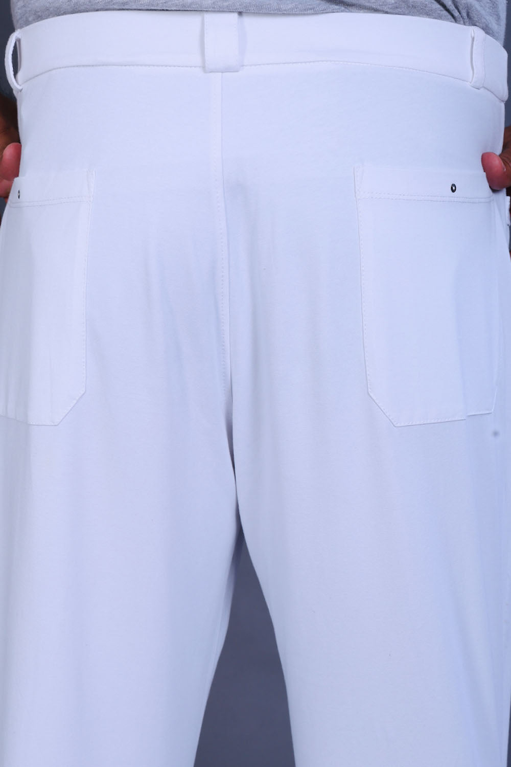 Men’s White Cotton Stretch Pajama Pants with Adjustable Waist