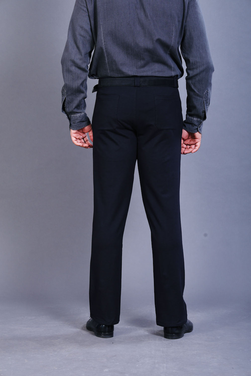 Men's Black Cotton Rich Stretch Formal Pants