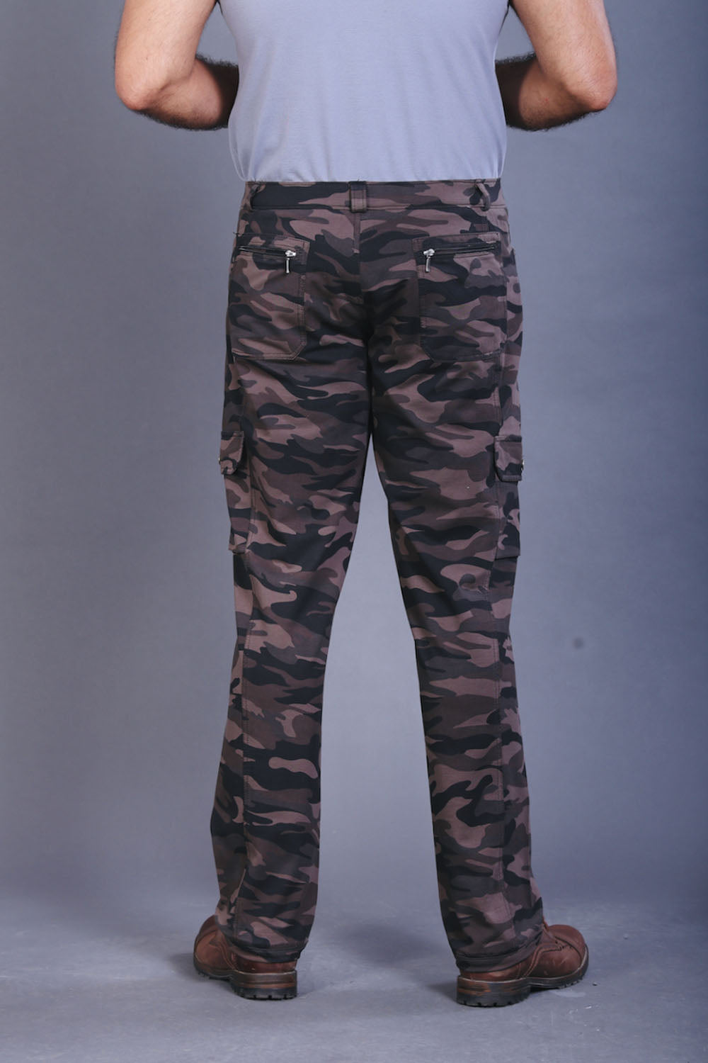 Men’s Grey Camouflage Stretch Cargo Pants