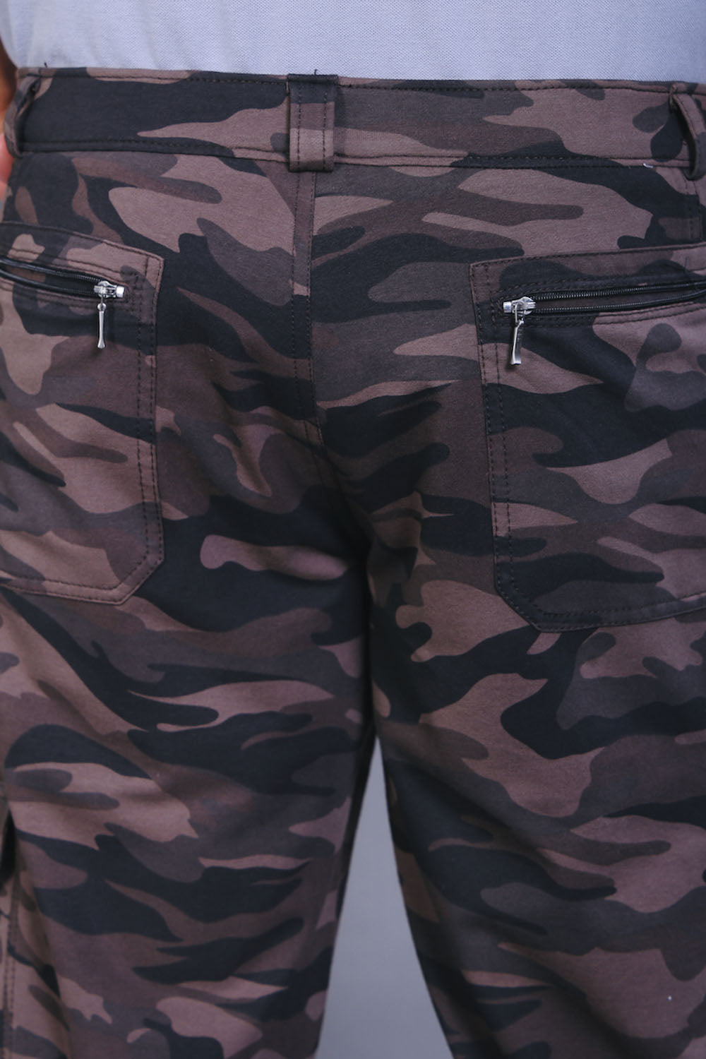 Men’s Grey Camouflage Stretch Cargo Pants