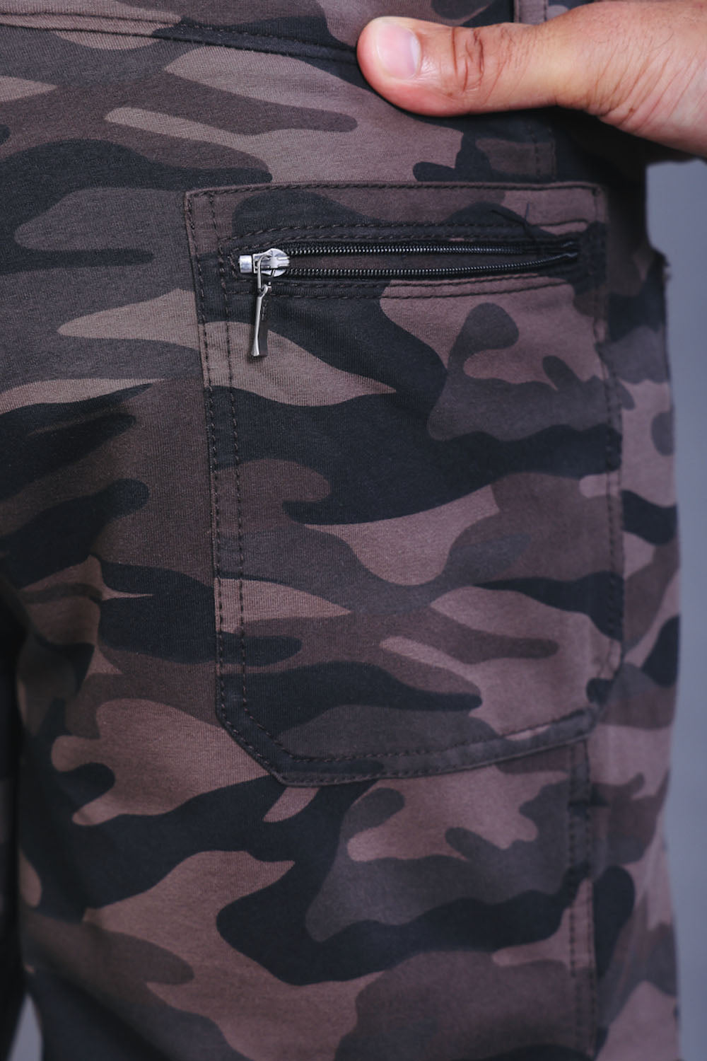 Men’s Grey Camouflage Stretch Cargo Pants