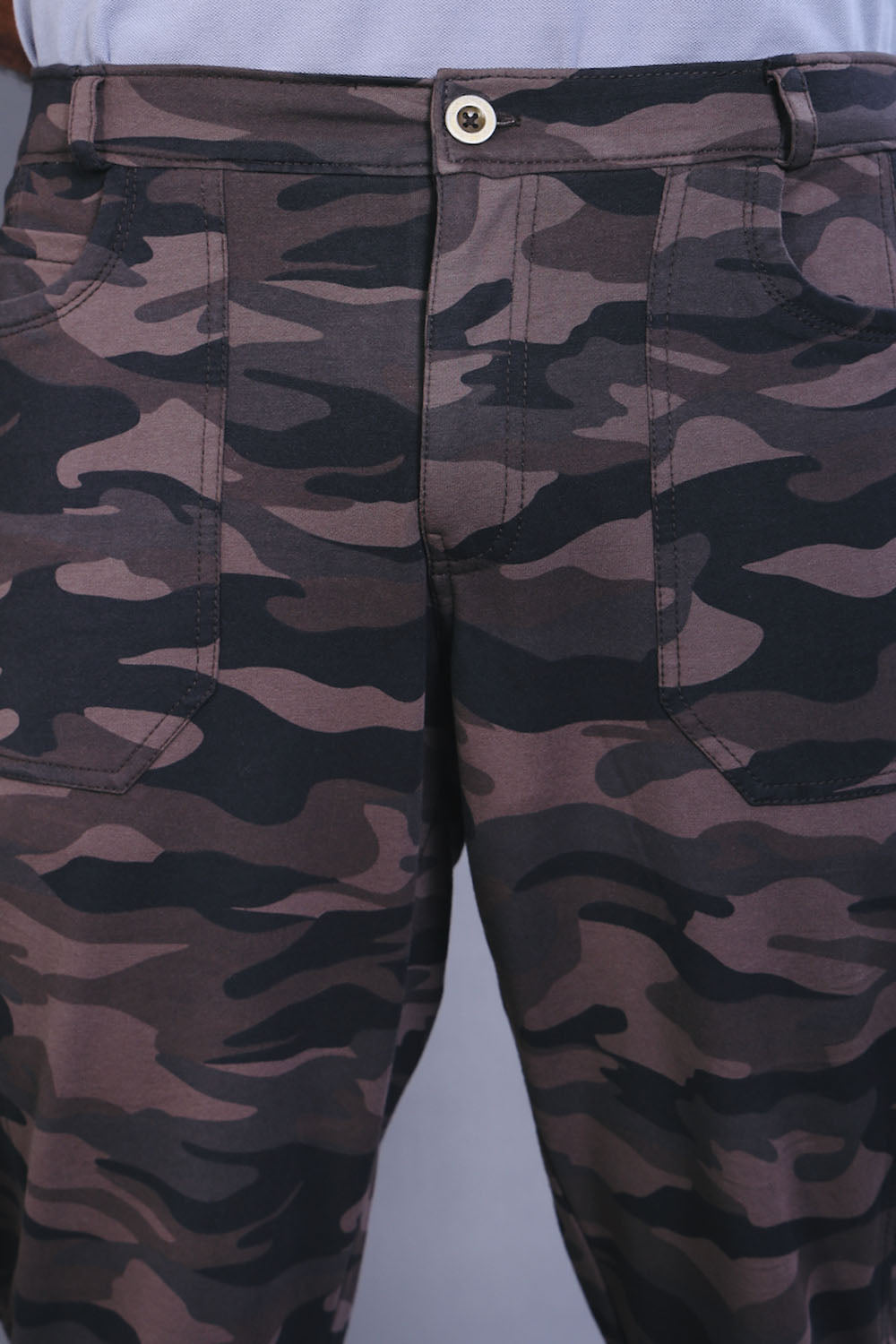 Men’s Grey Camouflage Stretch Cargo Pants