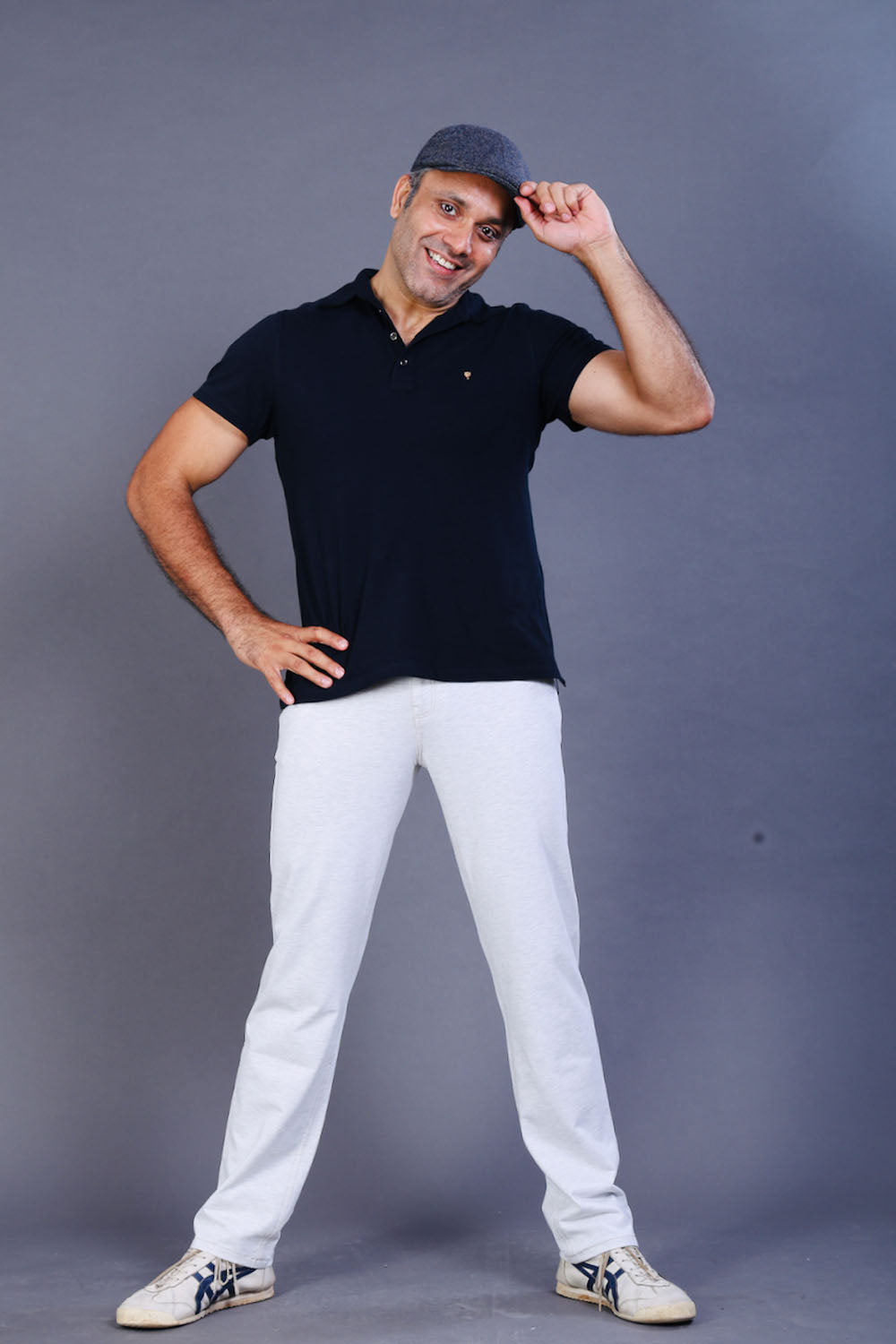 Men's White Slim Fit Stretch Cotton Pants