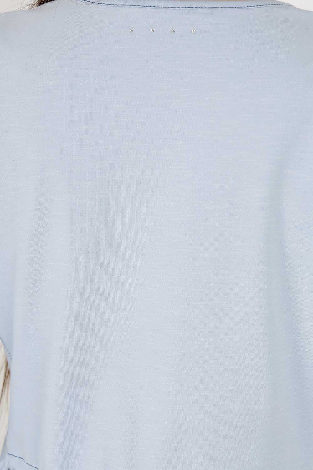 Light Olive Cotton Stretch Round-Neck Dress With Print