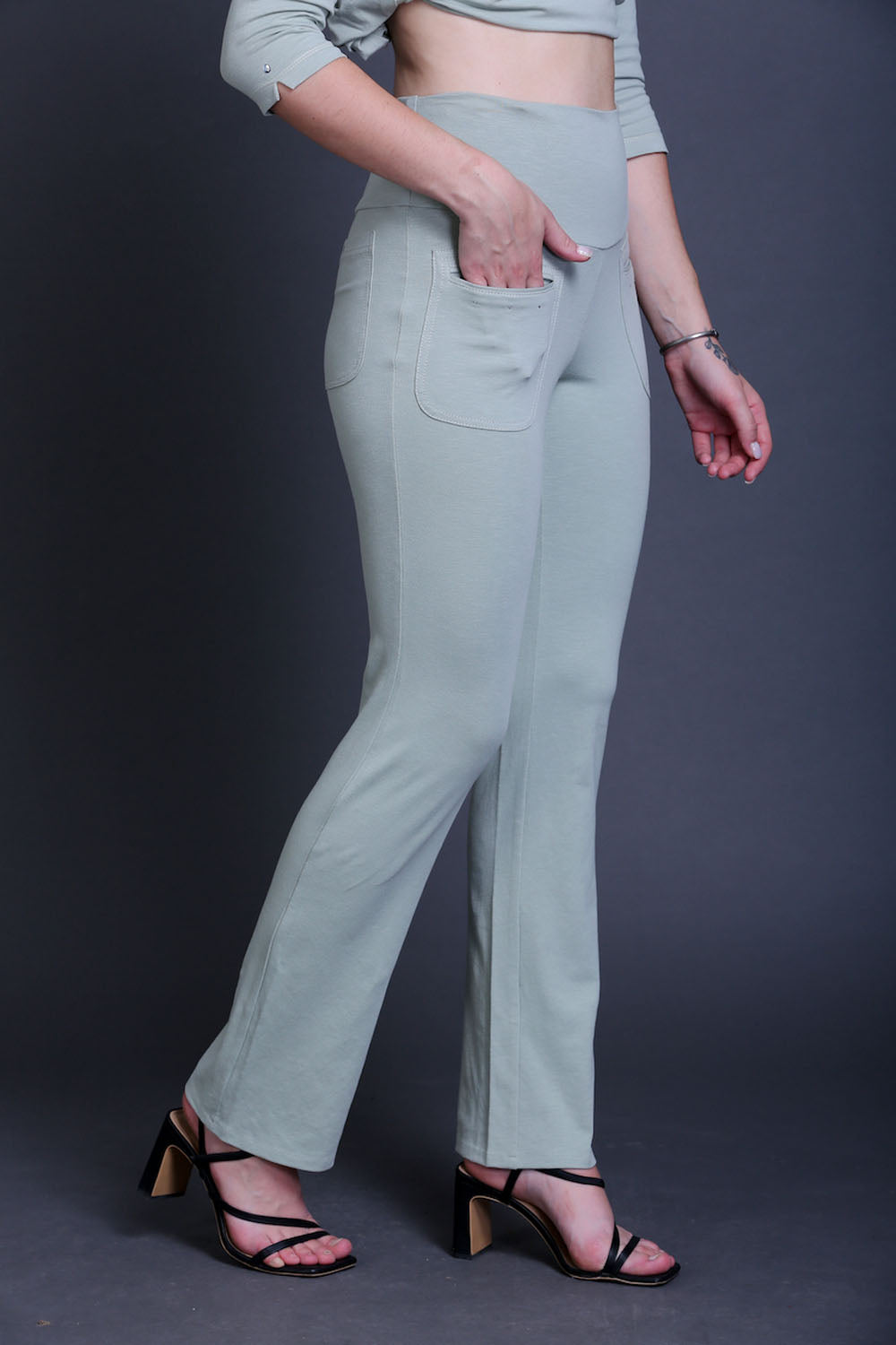 Mint Green Stretch Cotton Pant