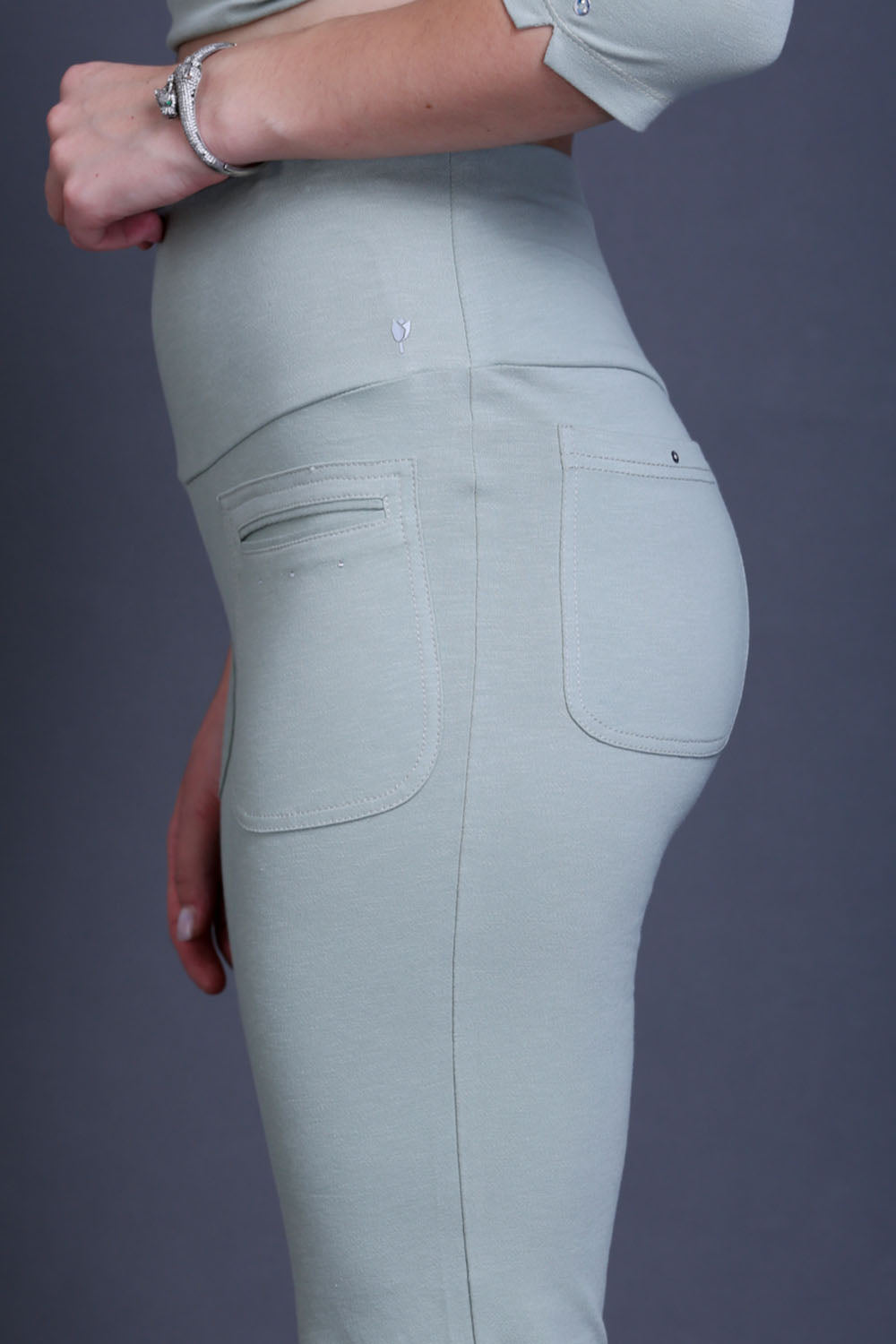 Mint Green Stretch Cotton Pant