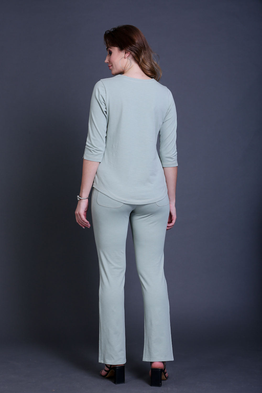 Mint Green Stretch Cotton Pant