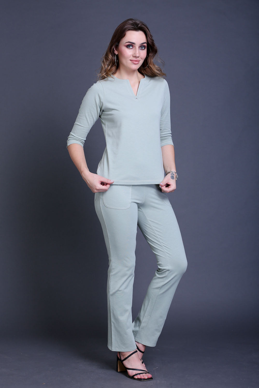Mint Green Stretch Cotton Top
