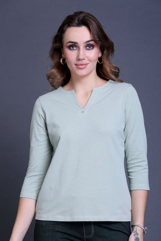 Mint Green Stretch Cotton Top