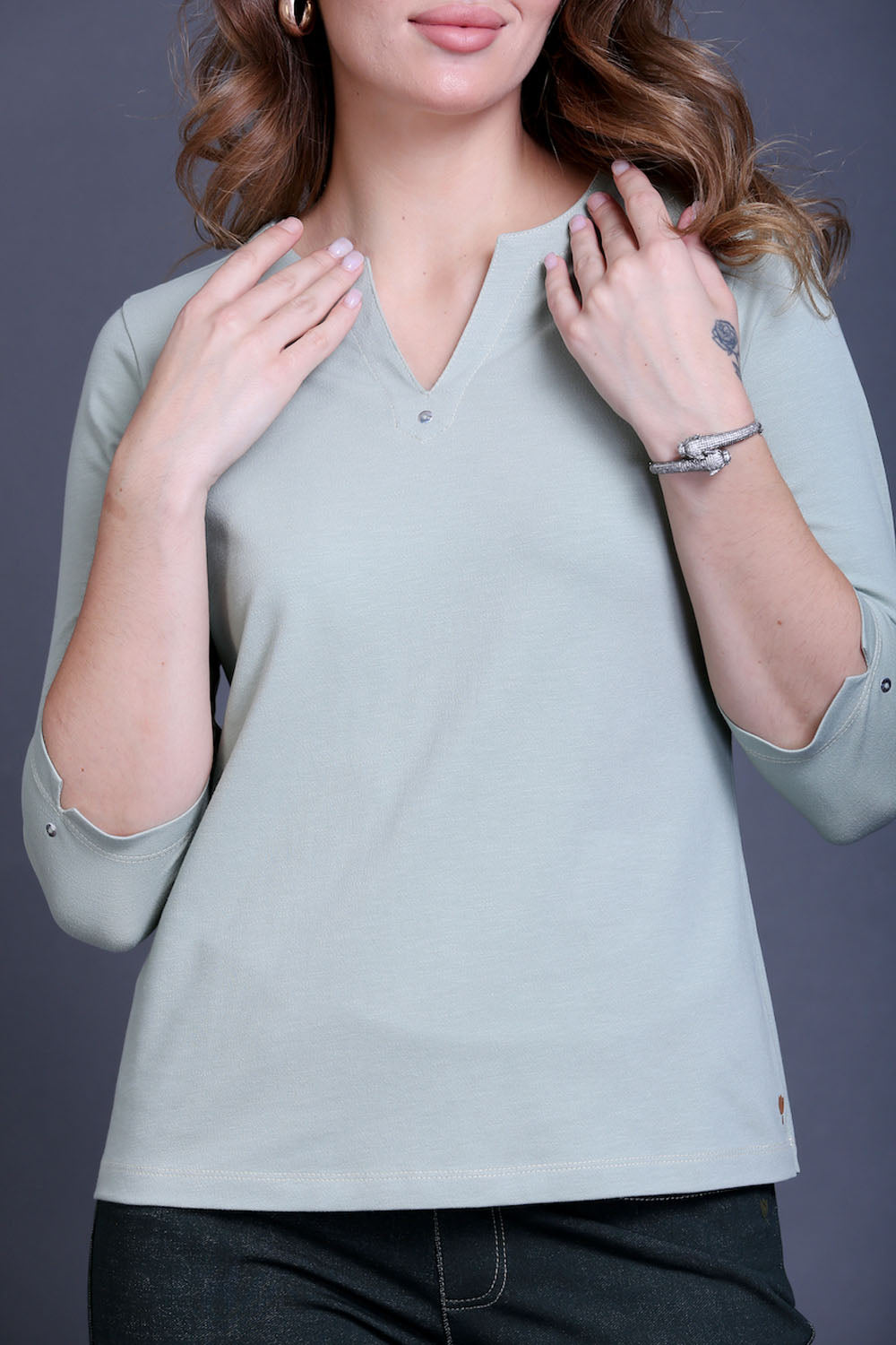 Mint Green Stretch Cotton Top
