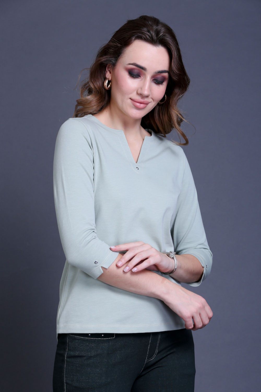 Mint Green Stretch Cotton Top