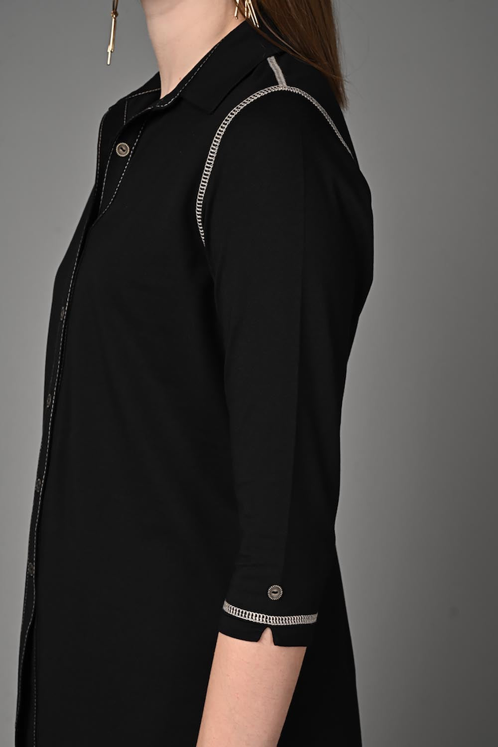 Long Black Stretch Shirt