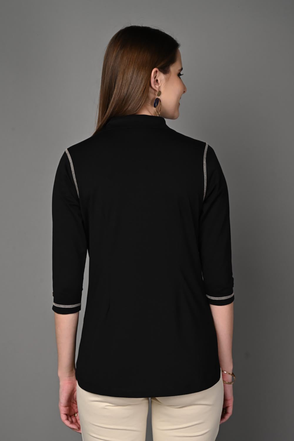 Long Black Stretch Shirt