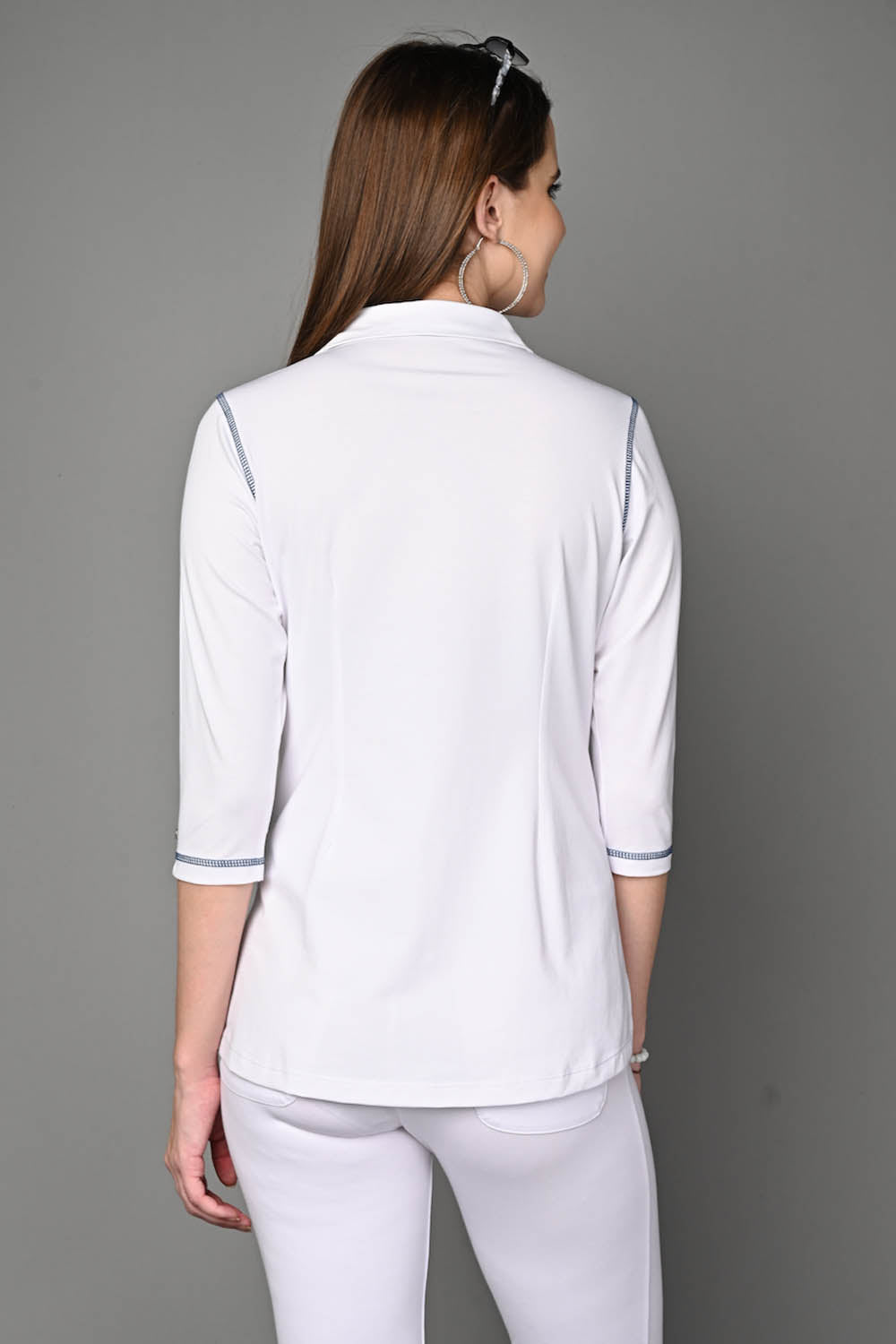 Long White Cotton Stretch Shirt