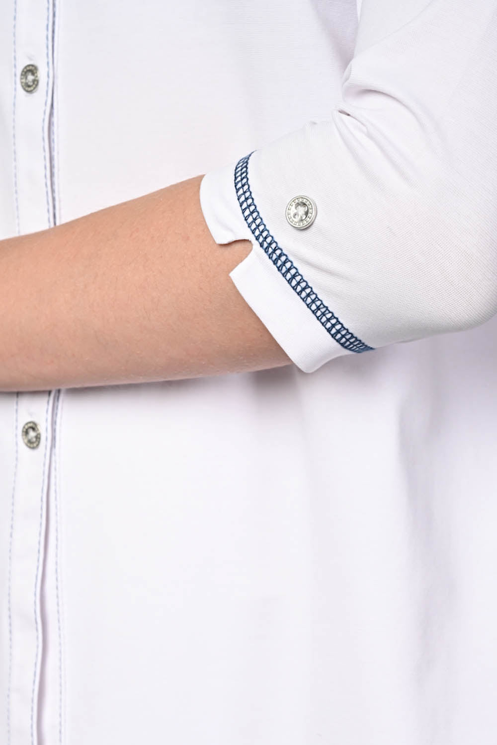Long White Cotton Stretch Shirt