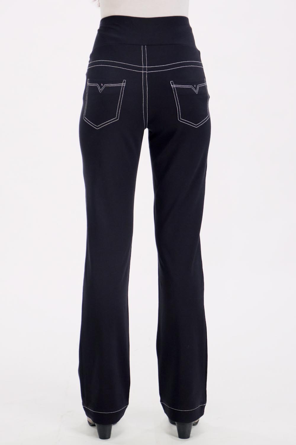 New Jeans Stitch Solid Cotton Stretch Pants