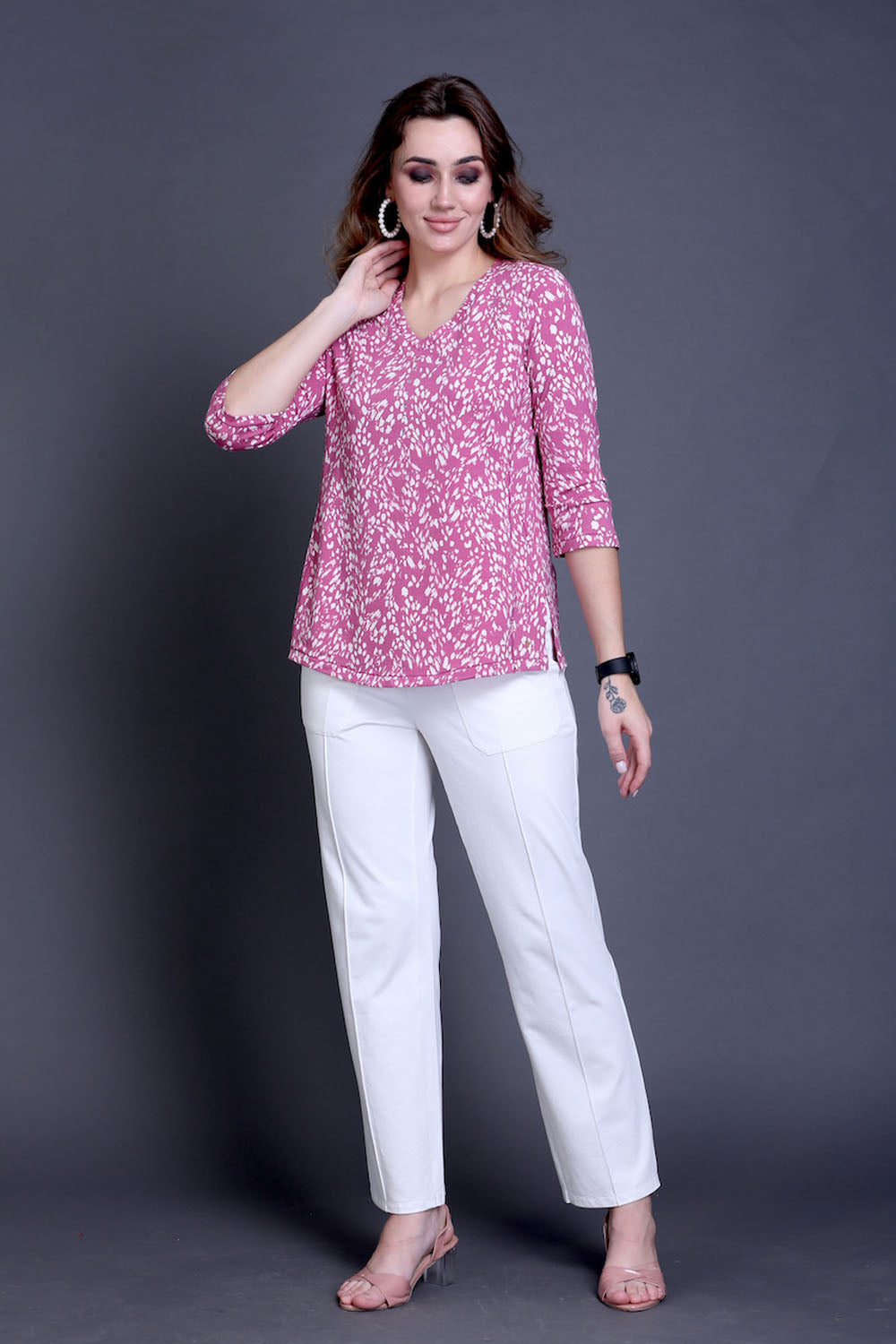 Pink Animal Print Stretch Top