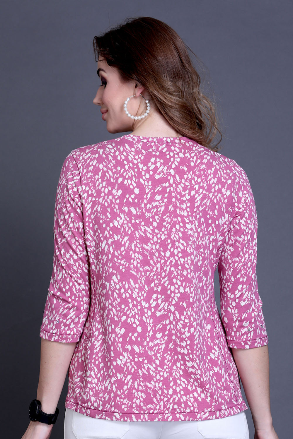 Pink Animal Print Stretch Top