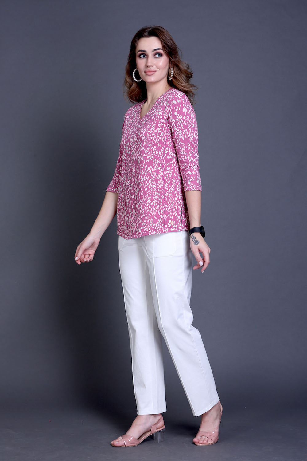Pink Animal Print Stretch Top